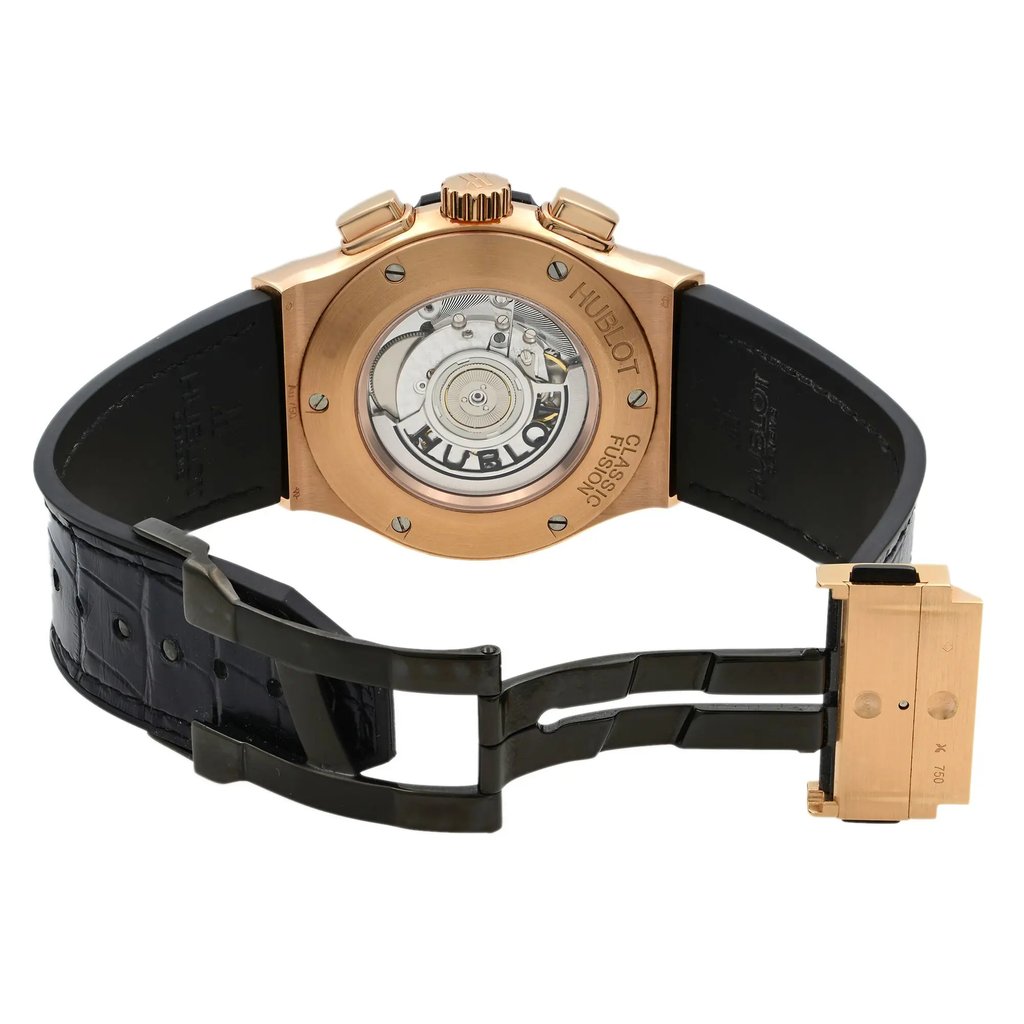 Back View Of {Caseback} Back Case And Open Rubber Band Of Hublot 525.OX.0180.LR Watch Display Model Condition