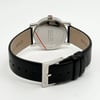 Back View Of Snap Back Case And Closed Leather Band Of Mondaine A669.30305.11SBB Watch Display Model Condition
