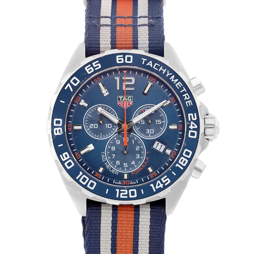 Up Close Front Facing Picture Of TAG Heuer CAZ1014.FC8196 Stainless Steel Watch Pre Owned Condition