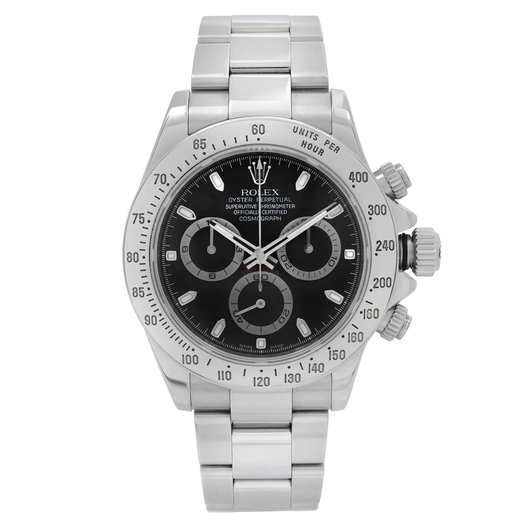Front Full View Of Rolex 116250 Stainless Steel Watch Pre Owned Condition Good