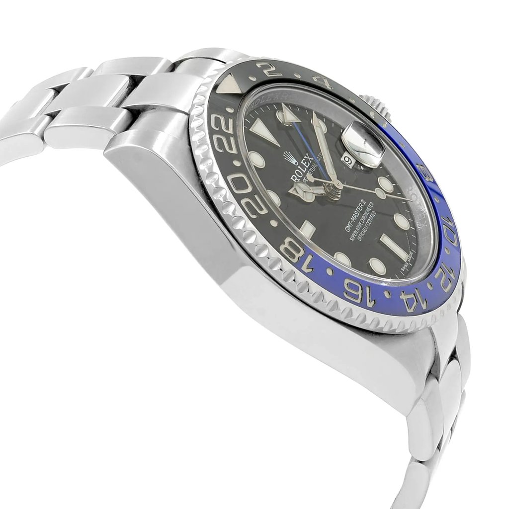 View Of Opposite Crown Facing Side Of Rolex 116710BLNR Stainless Steel Watch Pre Owned Condition