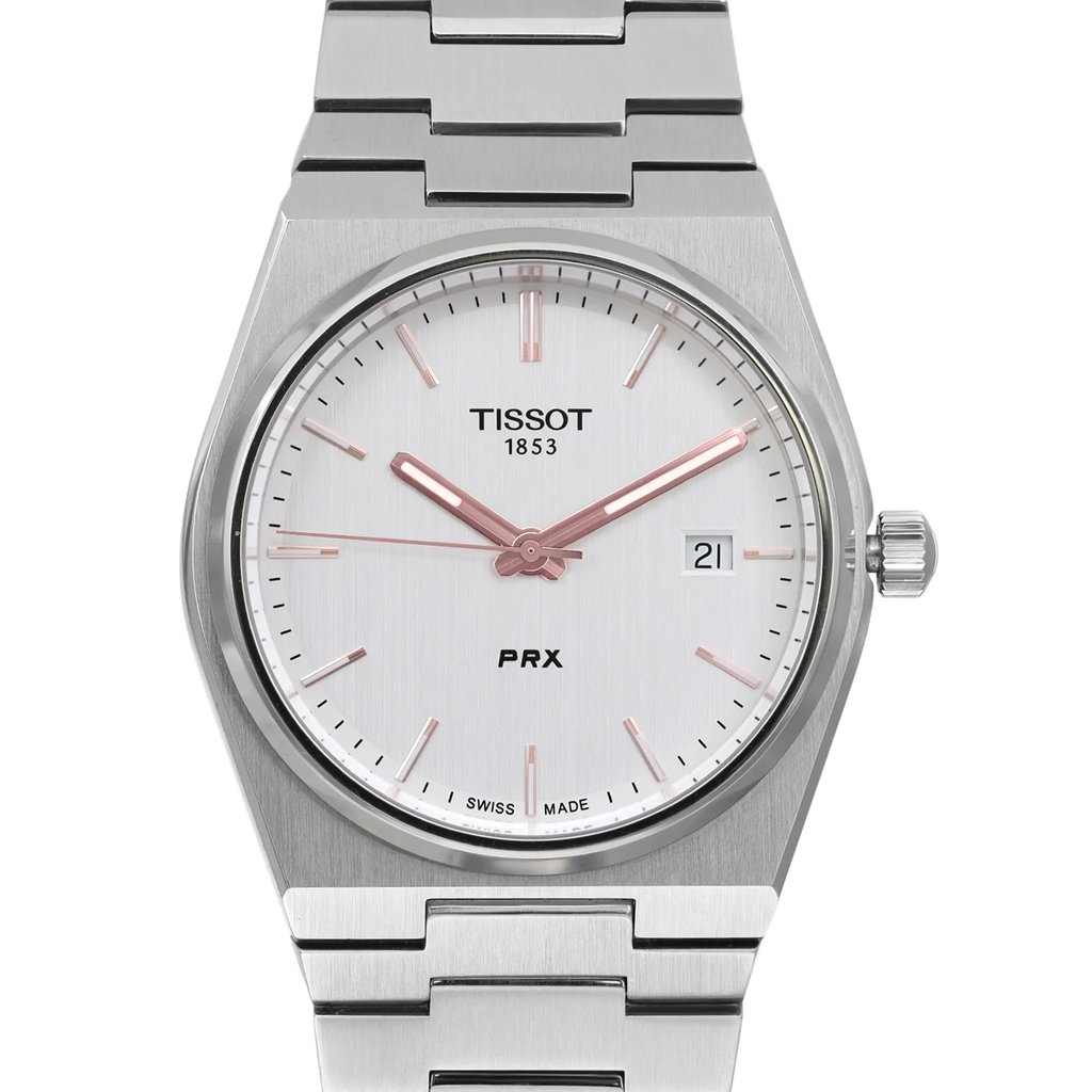 Up Close Front Facing Picture Of Tissot T137.410.11.031.00 Stainless Steel Watch Pre Owned Condition