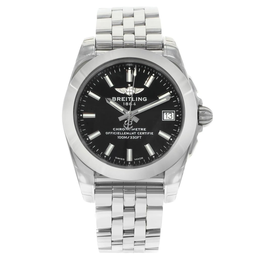 Front Full View Of Breitling W7433012-BE08-376A Stainless Steel Watch Display Model Condition {Product Condition}