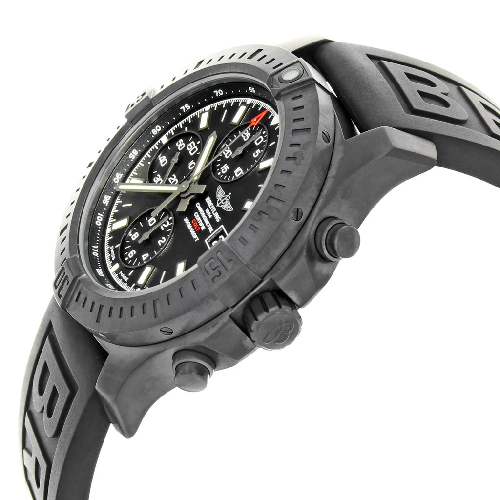 View Of Crown Facing Side Of Breitling M1338810/BF01-153S Stainless Steel Watch Display Model Condition