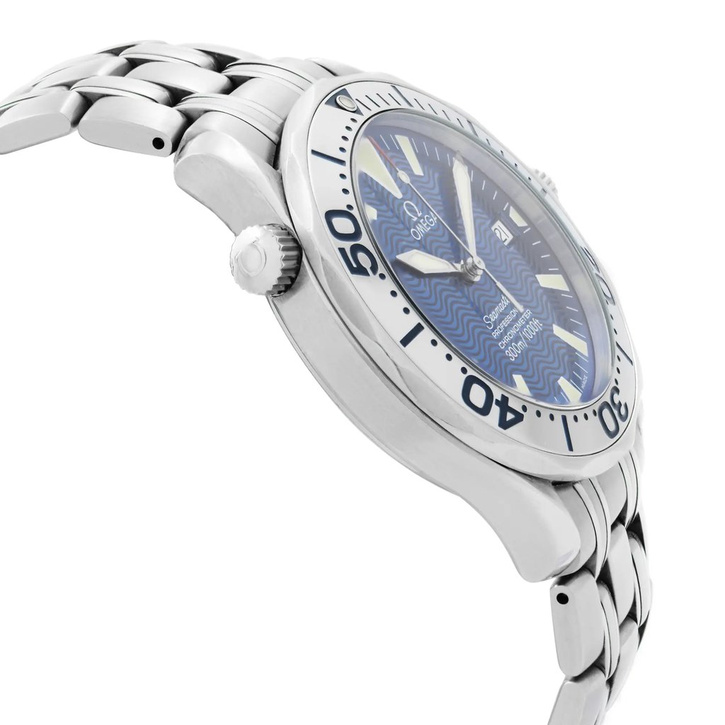 View Of Opposite Crown Facing Side Of OMEGA 2231.80.00 Stainless Steel,Silicone Watch Pre Owned Condition