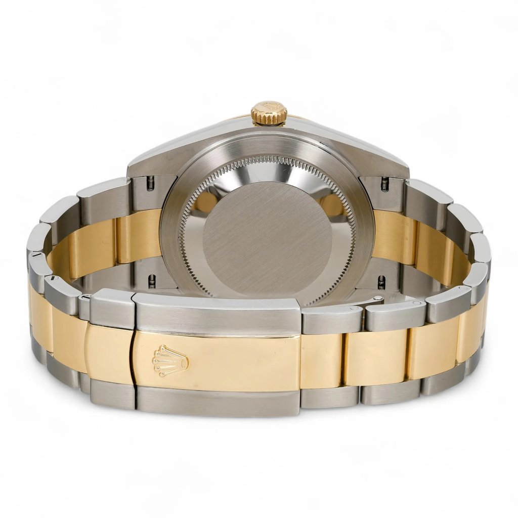 Back View Of Solid Back Case And Closed Stainless Steel,Yellow Gold Band Of Rolex 126333 Watch Pre Owned Condition