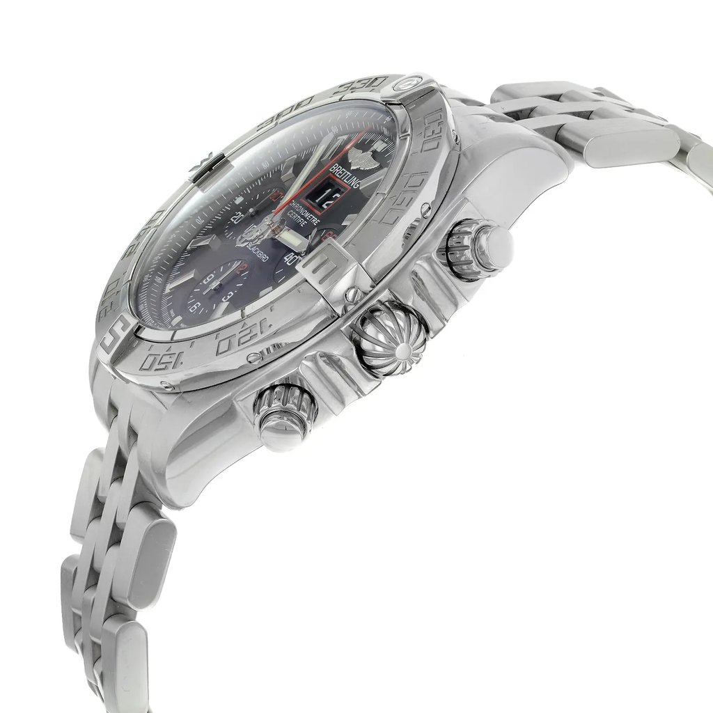 View Of Crown Facing Side Of Breitling A4436010 / BB71-379A Stainless Steel Watch Pre Owned Condition