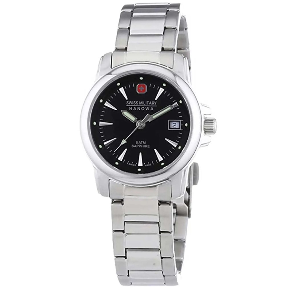Front Full View Of Swiss Military Hanowa 06-7230.04.007 Stainless Steel Watch Unworn Condition Excellent