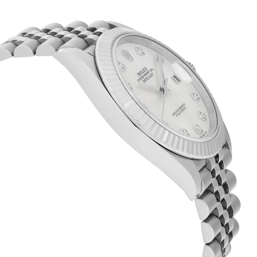 View Of Opposite Crown Facing Side Of Rolex 126334 Stainless Steel Watch New Condition