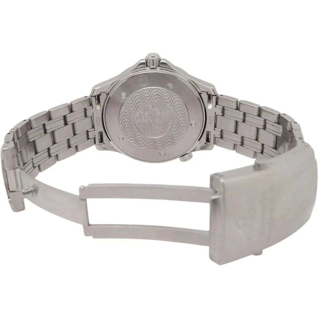 Back View Of Solid Back Case And Open Stainless Steel Band Of OMEGA 2531.80.00 Watch Pre Owned Condition
