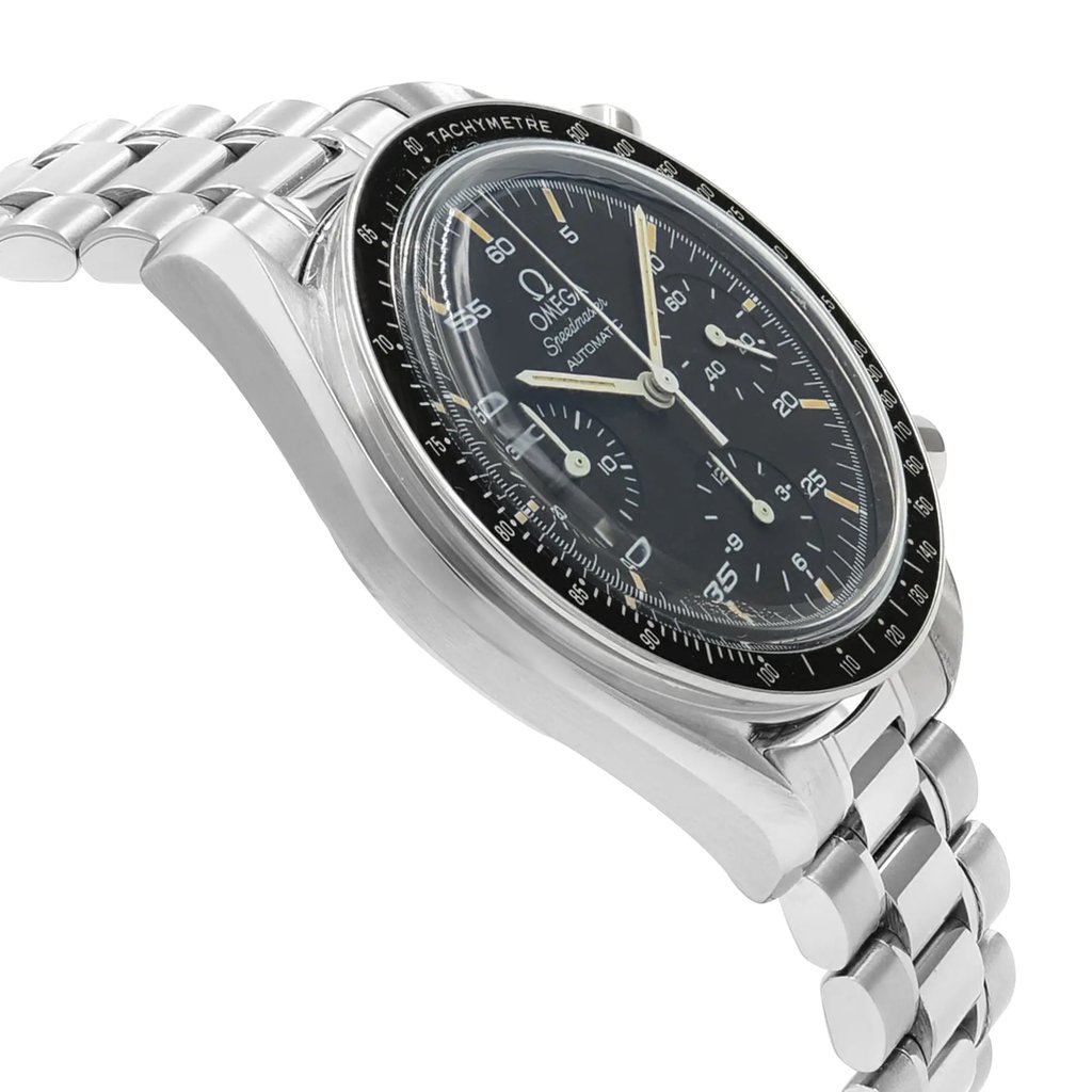 View Of Opposite Crown Facing Side Of OMEGA 3510.50.00 Stainless Steel Watch Pre Owned Condition