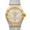 Up Close Front Facing Picture Of OMEGA 123.25.38.22.02.002 Stainless Steel Watch Display Model Condition