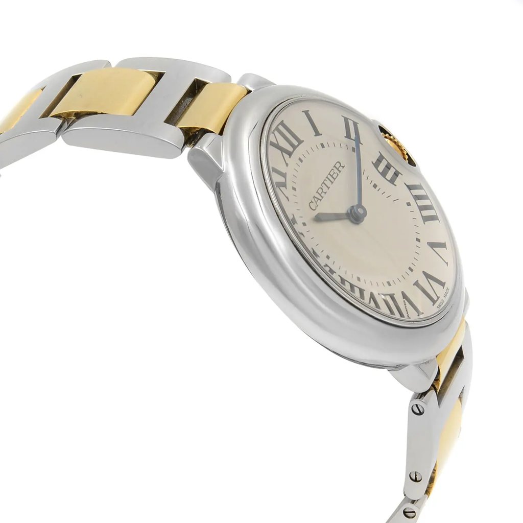 View Of Opposite Crown Facing Side Of Cartier W69008Z3 Stainless Steel Watch Pre Owned Condition