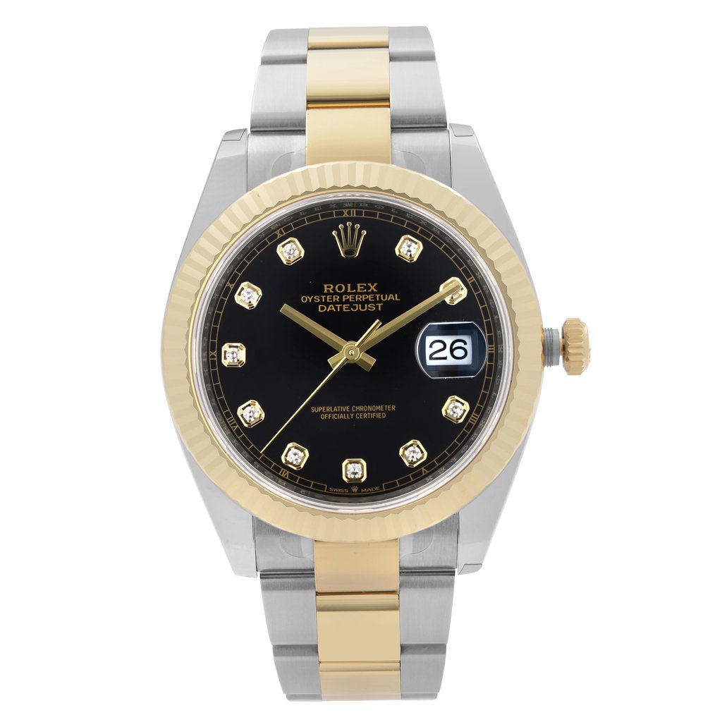 Front Full View Of Rolex 12633BKDJ Stainless Steel Watch New Condition Excellent