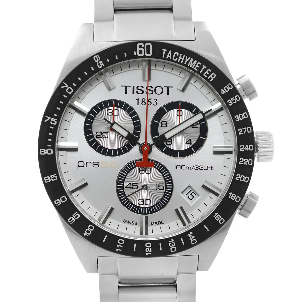 Up Close Front Facing Picture Of Tissot T044.417.21.031.00 Stainless Steel Watch New Condition