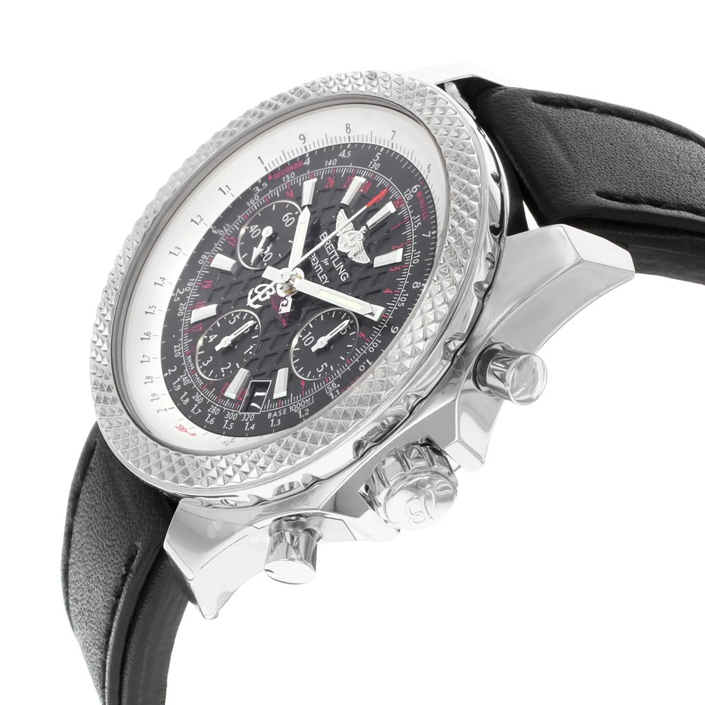 View Of Crown Facing Side Of Breitling AB061221/BD93-480X Stainless Steel Watch Display Model Condition
