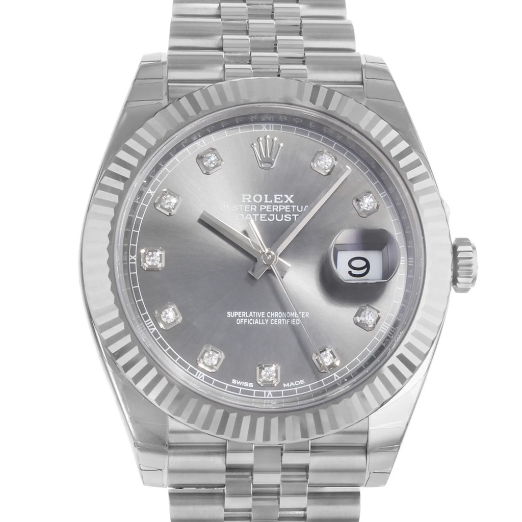 Up Close Front Facing Picture Of Rolex 126334 Stainless Steel Watch Unworn Condition