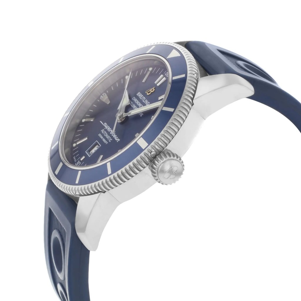 View Of Crown Facing Side Of Breitling A1732016/C734-205S Stainless Steel Watch Pre Owned Condition