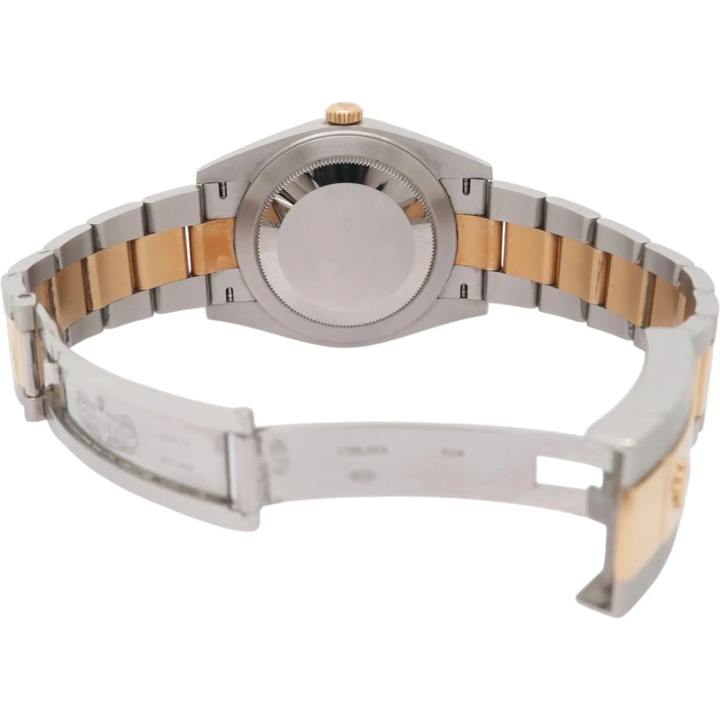 Back View Of Solid Back Case And Open Stainless Steel,Yellow Gold Band Of Rolex 126333G Watch Pre Owned Condition