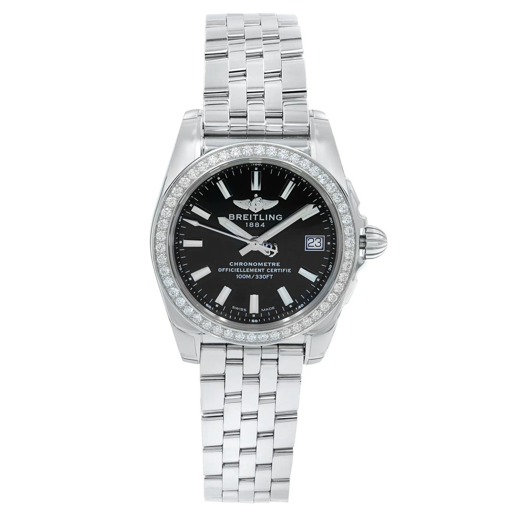 Front Full View Of Breitling A7433053/BE08-376A Stainless Steel Watch Display Model Condition {Product Condition}