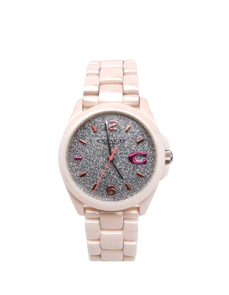 Front Full View Of Coach 14503939 Ceramic Watch Pre Owned Condition Excellent