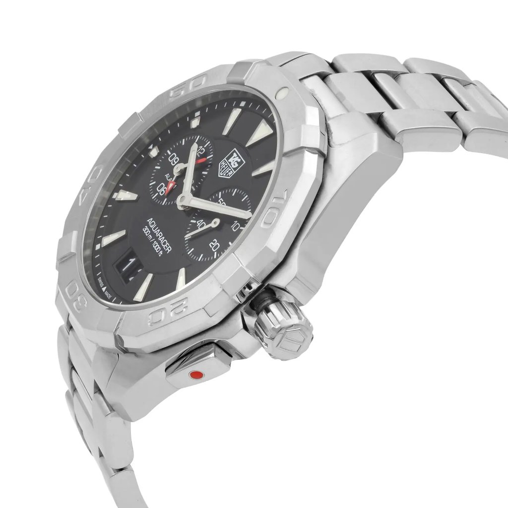 View Of Crown Facing Side Of TAG Heuer WAY111Z.BA0910 Stainless Steel Watch Pre Owned Condition