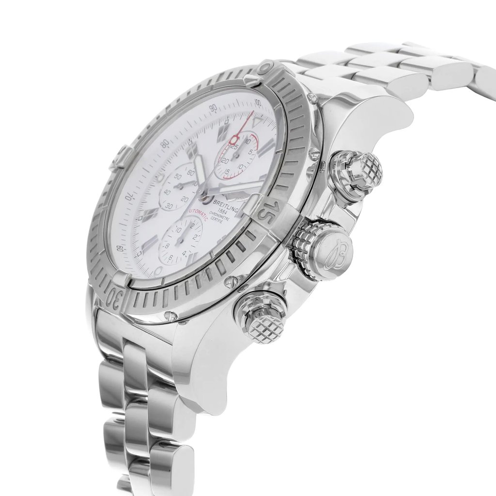 View Of Crown Facing Side Of Breitling A1337011/A660-135A Stainless Steel Watch Pre Owned Condition