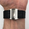 Back View Of {Caseback} Back Case And Closed Leather Band Of Cartier W20073X8 Watch Pre Owned Condition