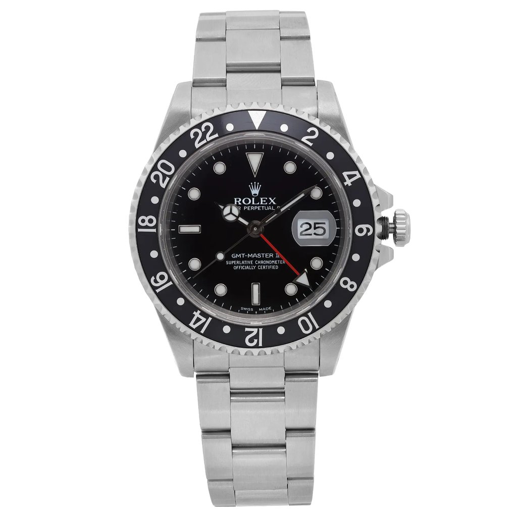Front Full View Of Rolex 16710 Stainless Steel Watch Pre Owned Condition Good