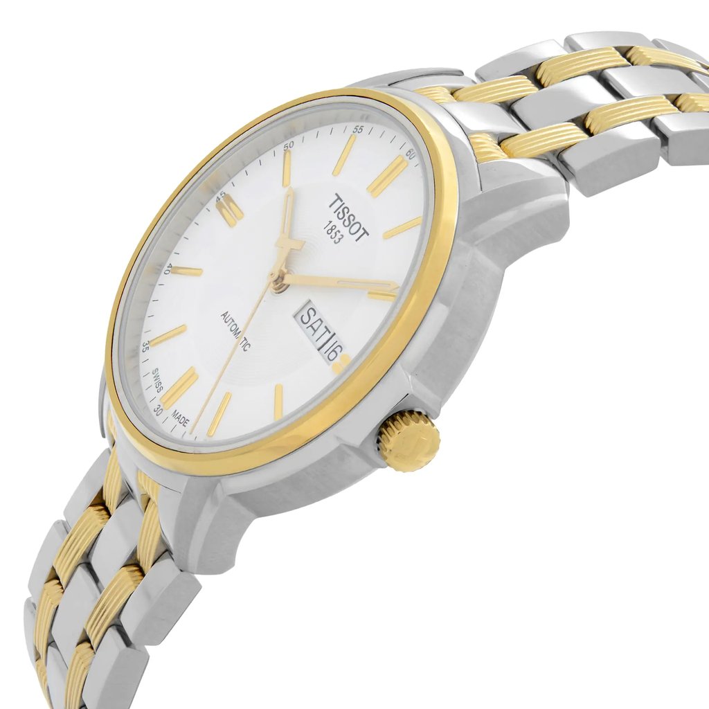 View Of Crown Facing Side Of Tissot T065.430.22.031.00 Stainless Steel Watch Display Model Condition