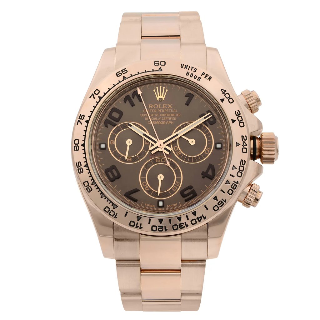 Front Full View Of Rolex 116505 Rose Gold Watch Pre Owned Condition {Product Condition}