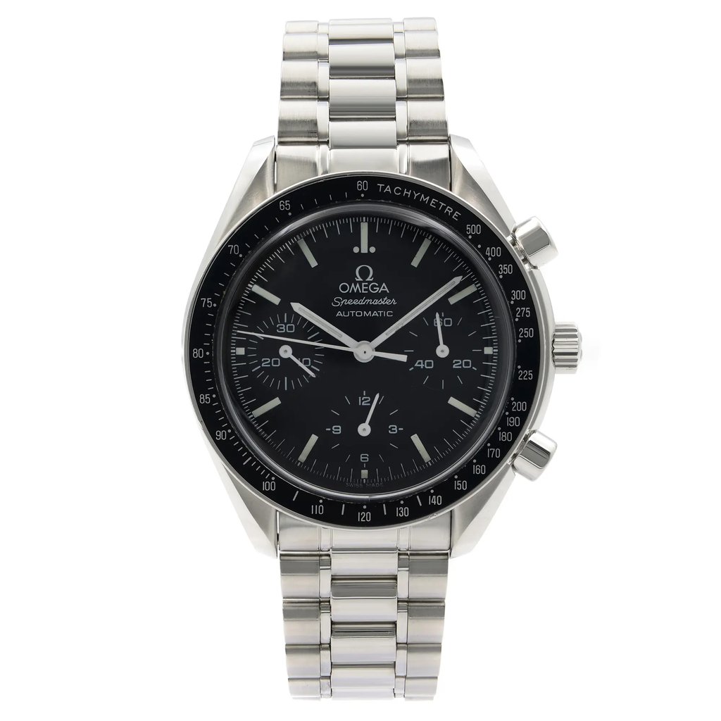 Front Full View Of OMEGA 3539.50.00 Stainless Steel Watch Pre Owned Condition {Product Condition}
