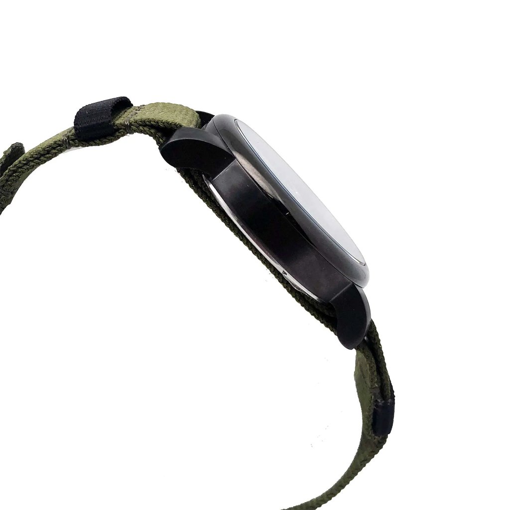 View Of Opposite Crown Facing Side Of Wenger 01.1041.130 Stainless Steel Watch Display Model Condition