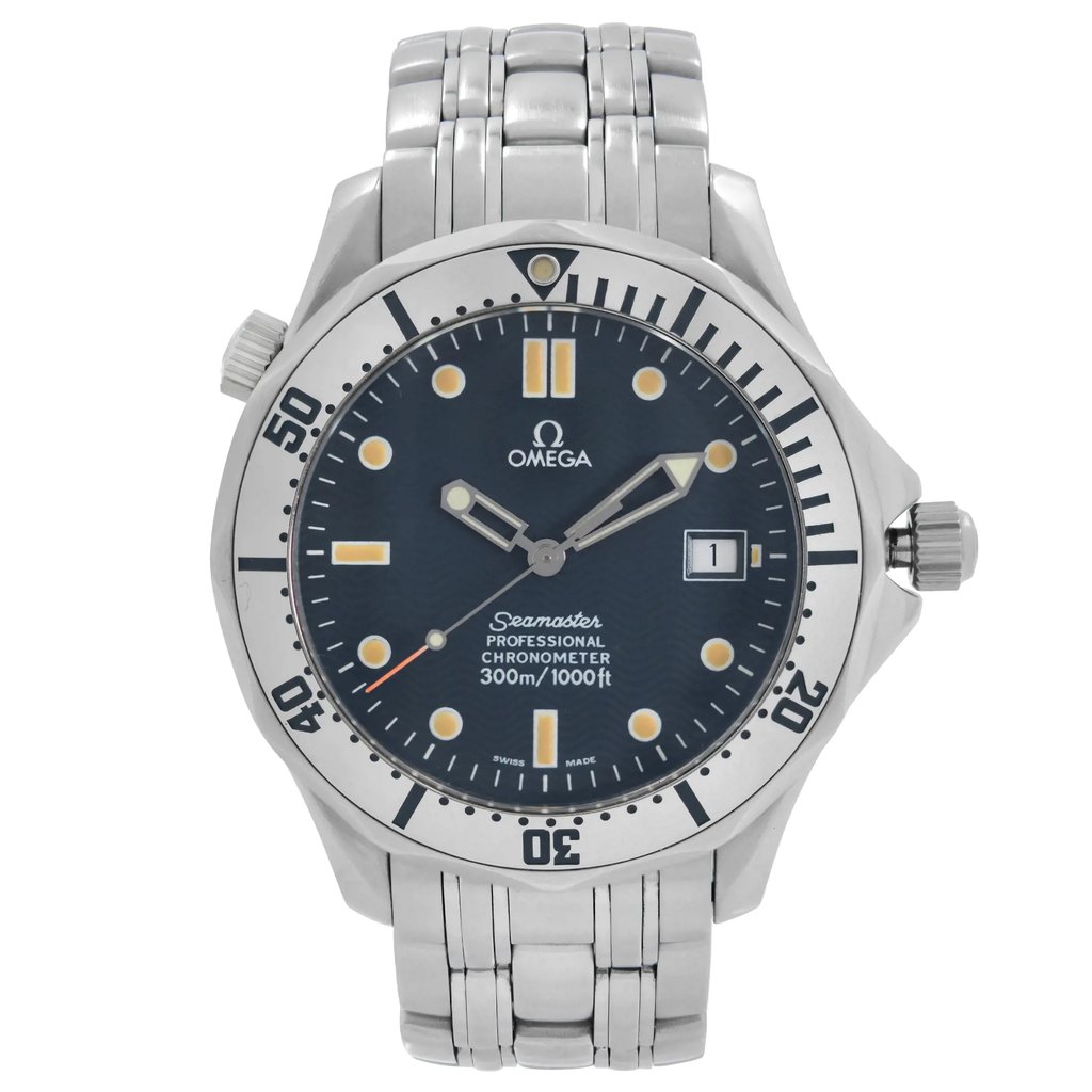 Front Full View Of OMEGA 2532.80.00 Stainless Steel Watch Pre Owned Condition Good