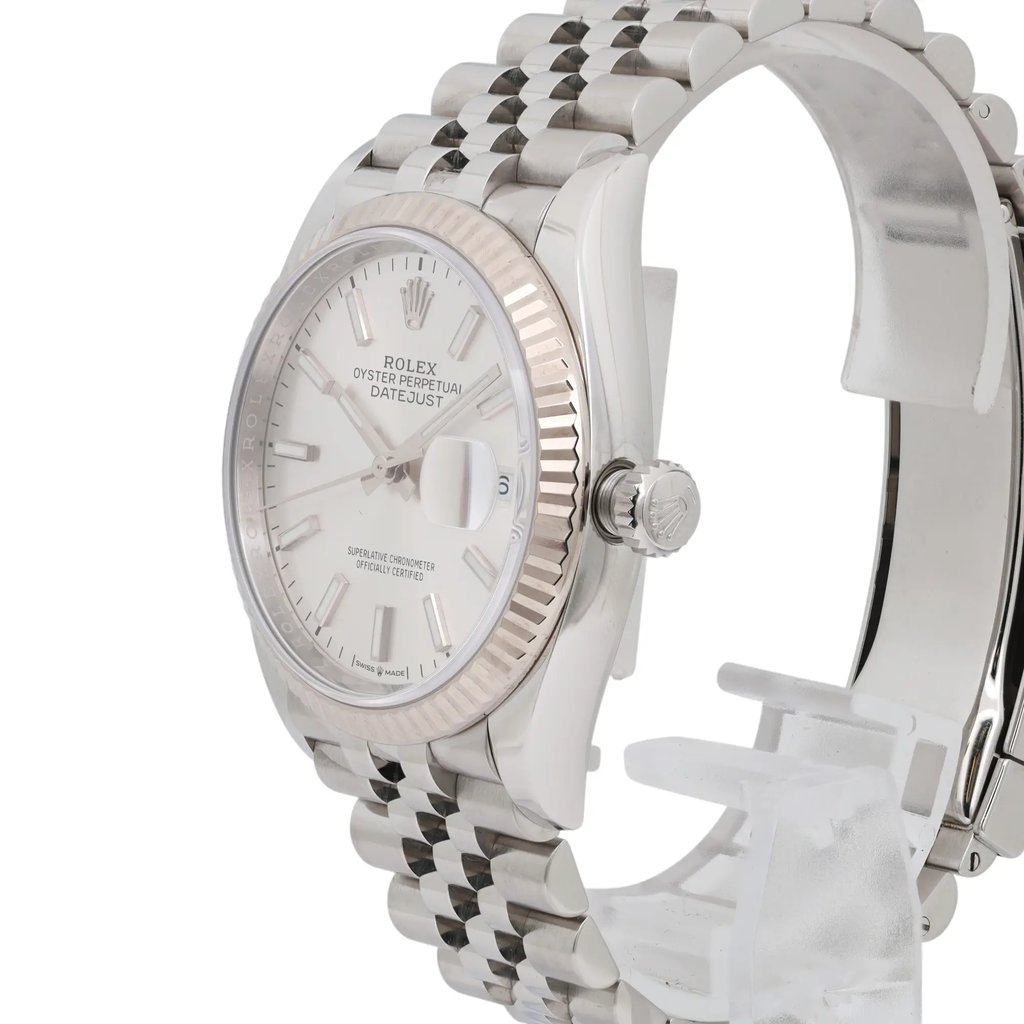 View Of Crown Facing Side Of Rolex 126234 Stainless Steel Watch Pre Owned Condition