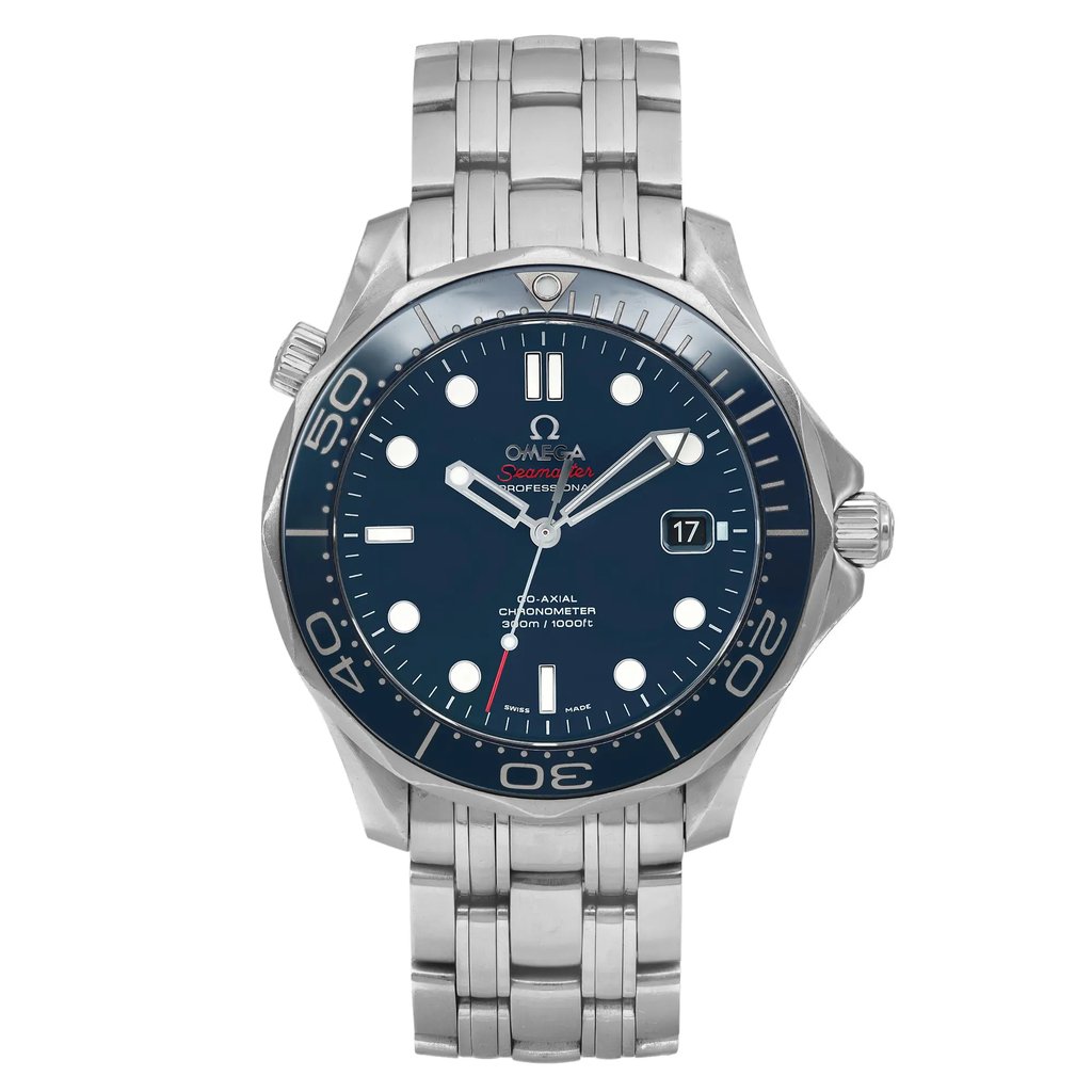 Front Full View Of OMEGA 212.30.41.20.03.001 Stainless Steel Watch Pre Owned Condition Good