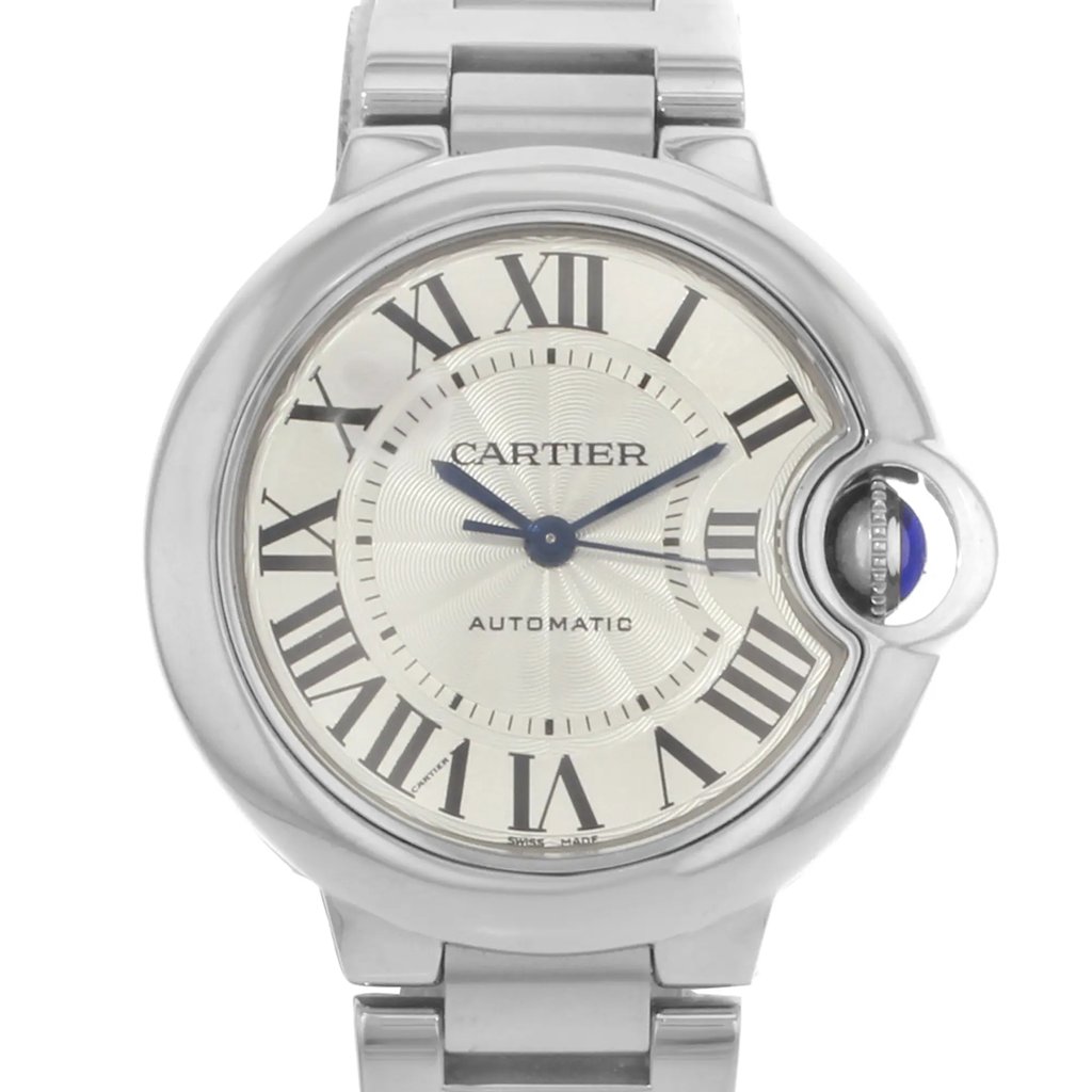 Up Close Front Facing Picture Of Cartier WSBB0044 Stainless Steel Watch Unworn Condition