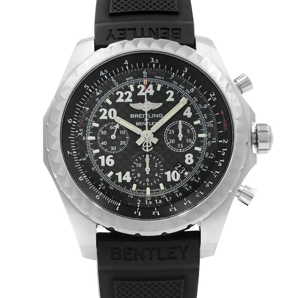 Up Close Front Facing Picture Of Breitling AB022022/BC8L-220S Stainless Steel Watch Display Model Condition