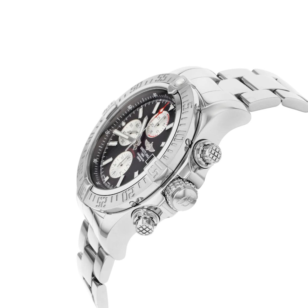View Of Crown Facing Side Of Breitling A1337111/BC29-168A Stainless Steel Watch Display Model Condition