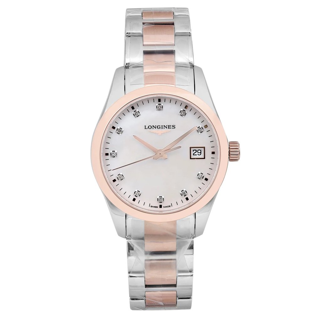 Front Full View Of Longines L2.386.3.87.7 Stainless Steel Watch New With Defects Condition Excellent