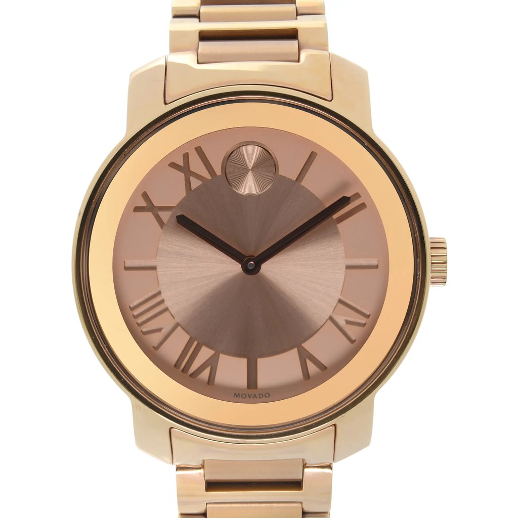 Up Close Front Facing Picture Of Movado 3600199 Stainless Steel Watch Pre Owned Condition