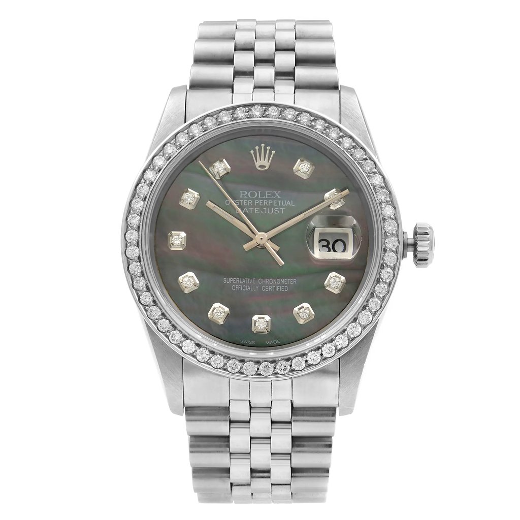 Front Full View Of Rolex 16220 Stainless Steel Watch Pre Owned Condition {Product Condition}