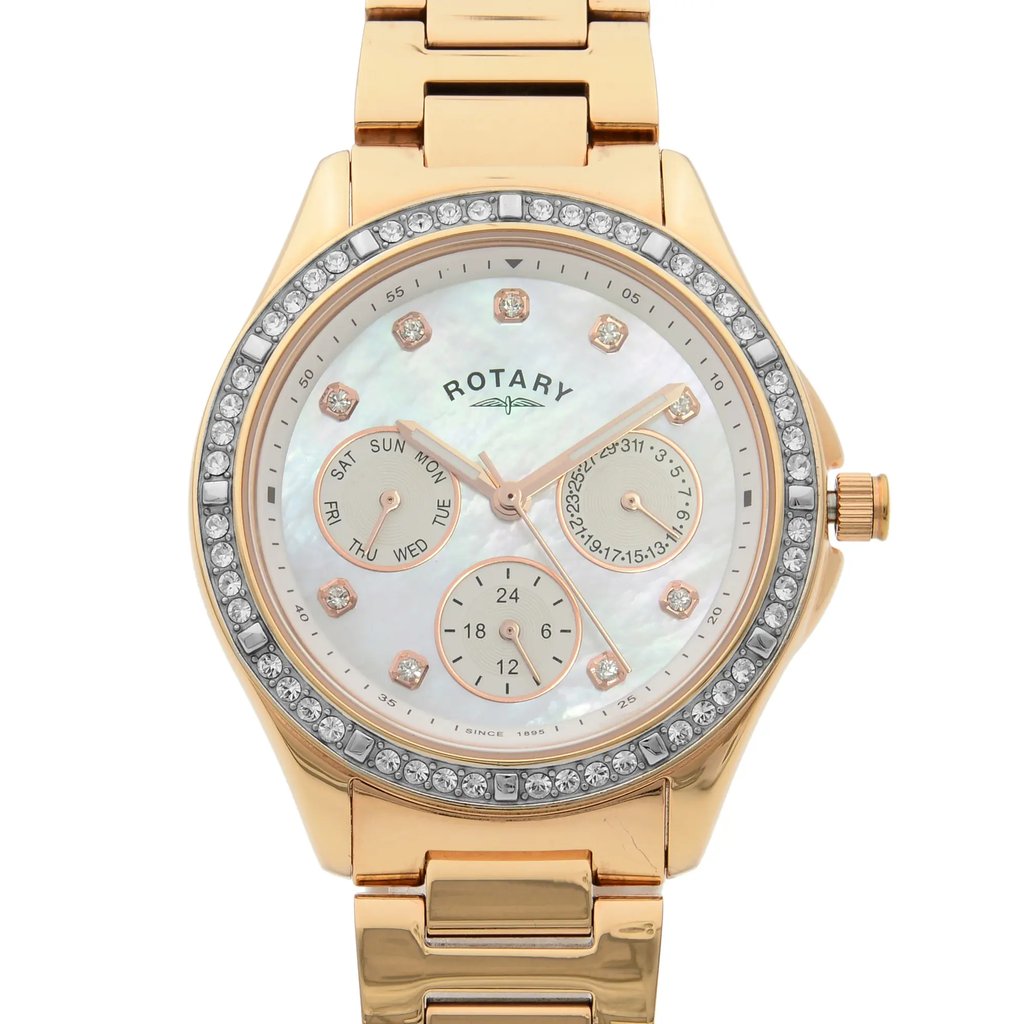 Up Close Front Facing Picture Of Rotary LB00069/41 Stainless Steel Watch Pre Owned Condition