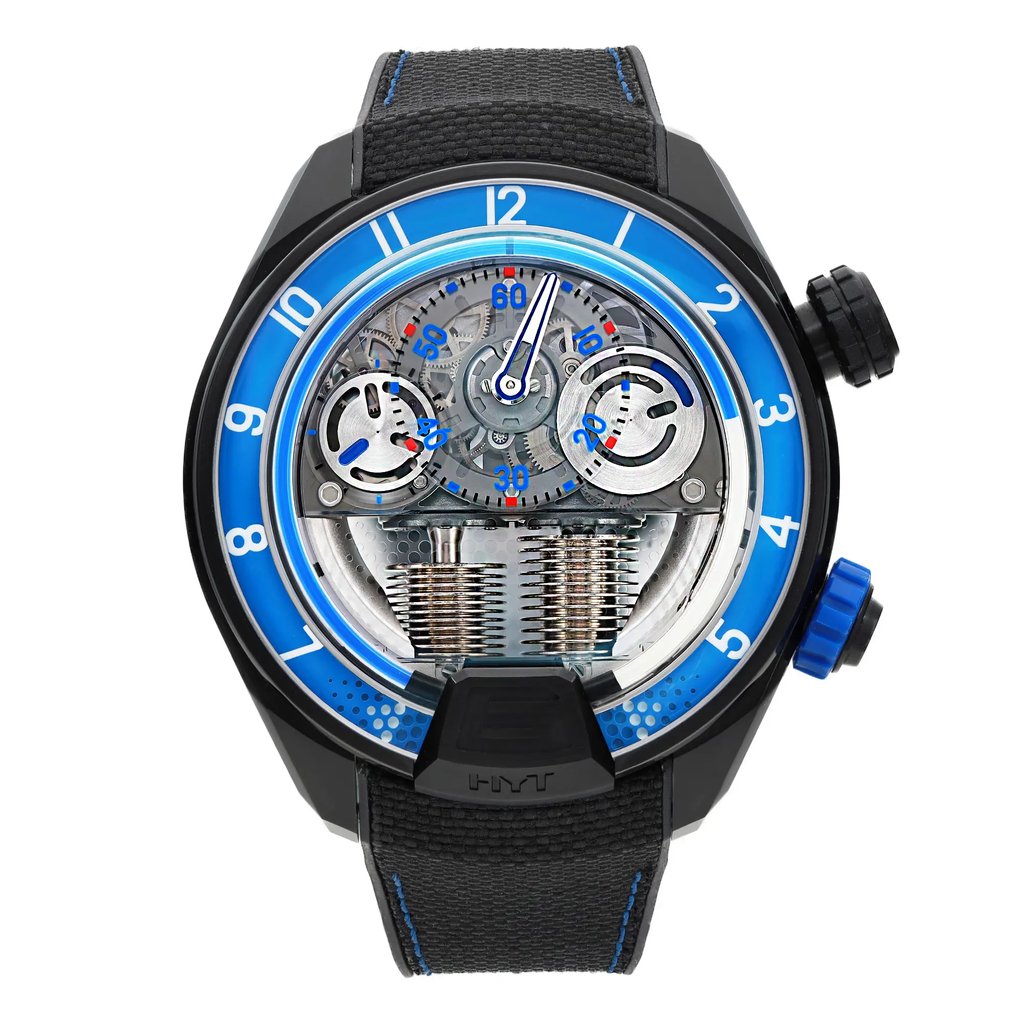 Front Full View Of HYT H01704 Titanium,Rubber Watch Unworn Condition Excellent