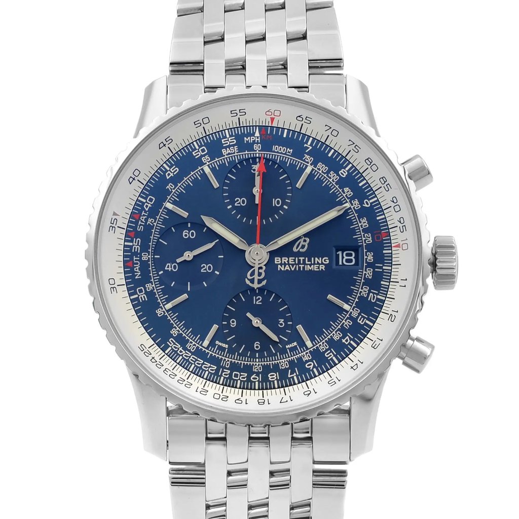 Up Close Front Facing Picture Of Breitling A13324121C1A1 Stainless Steel Watch Unworn Condition