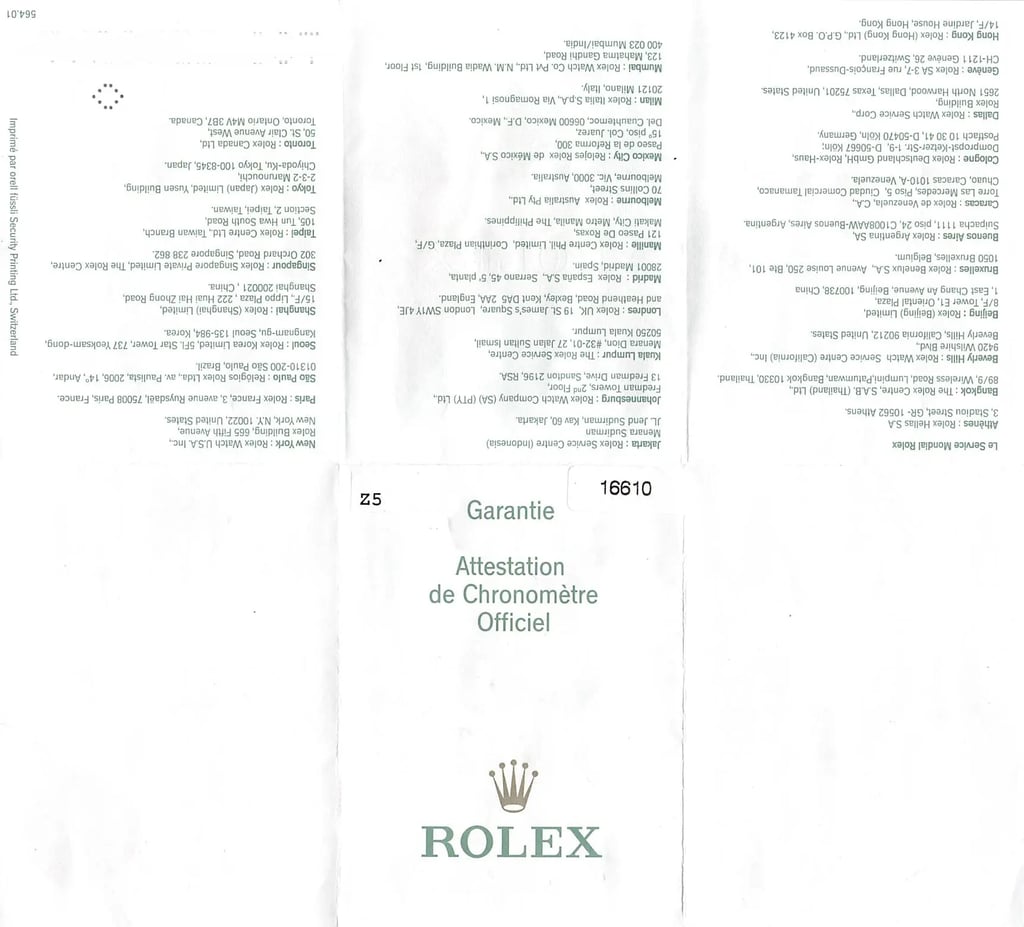  Full View Box And Documents For Rolex 16610 Without watch In The Image 