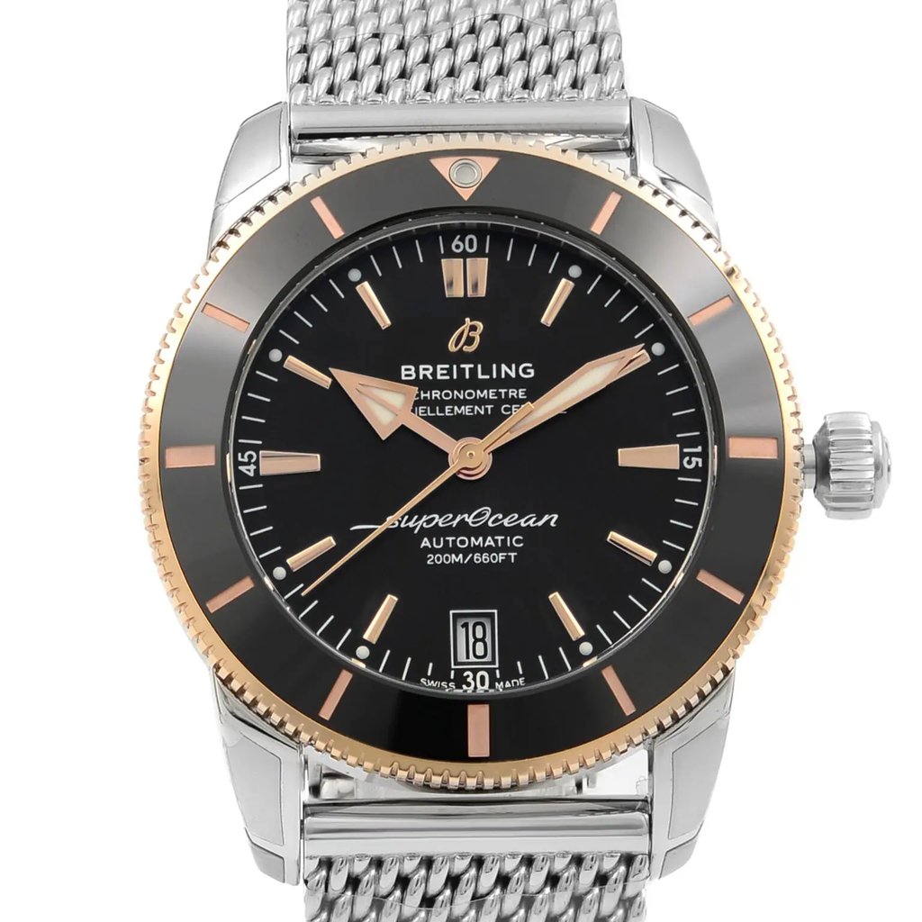 Up Close Front Facing Picture Of Breitling UB2010121B1A1 Stainless Steel Watch Unworn Condition
