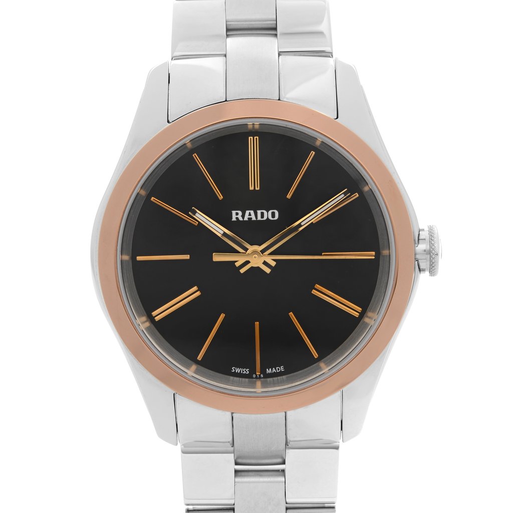 Up Close Front Facing Picture Of Rado R32976163 Stainless Steel Watch Unworn Condition