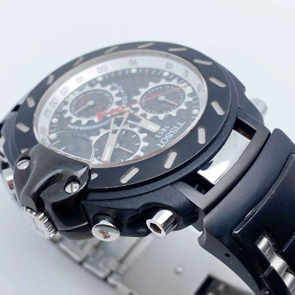 Up Close Front Facing Picture Of Tissot T011.417.22.201.00 Stainless Steel Watch Pre Owned Condition
