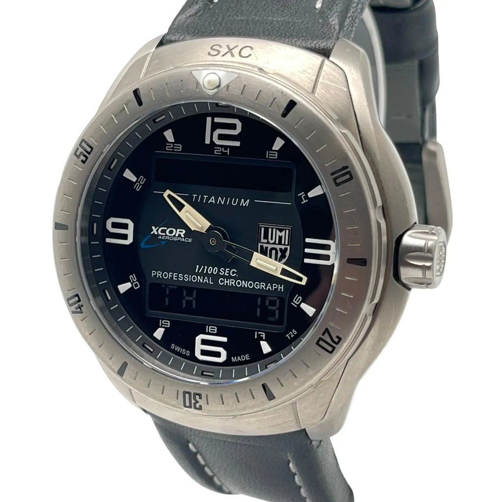 Up Close Front Facing Picture Of Luminox XX.5241.XS Titanium Watch New With Defects Condition
